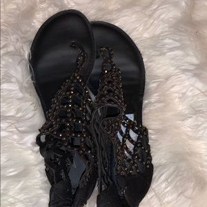 black dress sandals